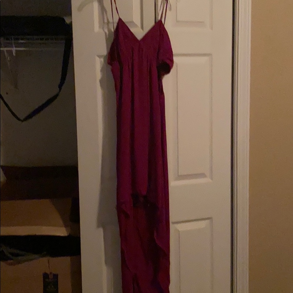 Dark Pink high-low dress